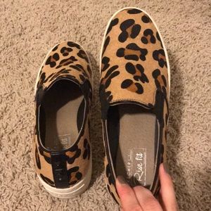 Animal print slide-on sneakers
